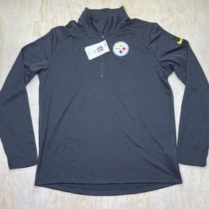NEW LG Pittsburgh Steelers Nike Logo Pacer Half Zip Mens Black